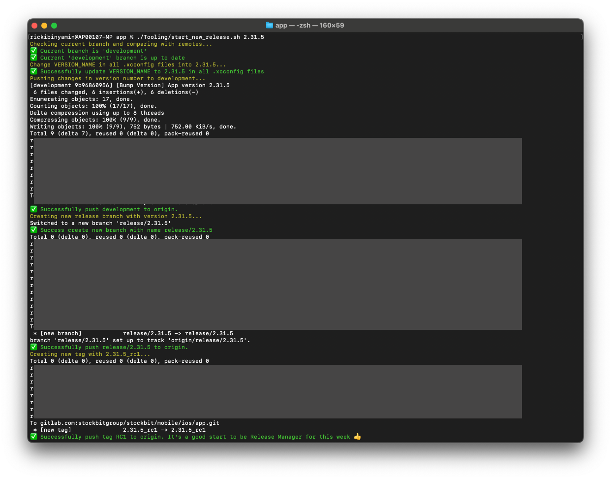 Release Script on Terminal
